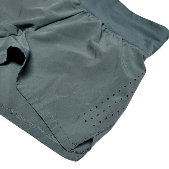 H&M Shorts Mesh Zip Drawstring Athletic Summer Womens XS Blue Green Tiny Small - Picture 3 of 10